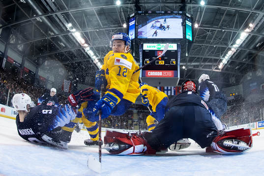 Erik Brännström of Sweden in action against Tyler Madden
