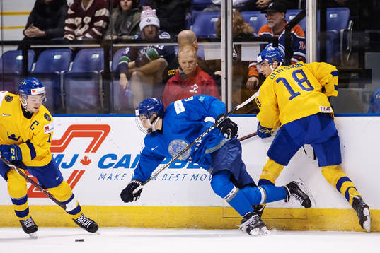 Erik Brännström and Jacob Olofsson of Sweden in action