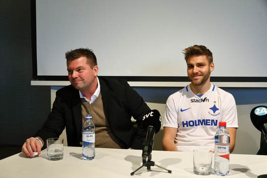 IFK Norrköpings tränare Jens Gustafsson och nyförvärv