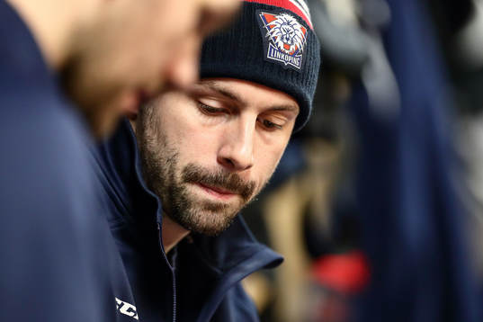 Linköpings Daniel Olsson-Trkulja före ishockeymatchen i