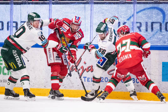 Frölundas Gustav Lindström och ???Mathias Bromé och