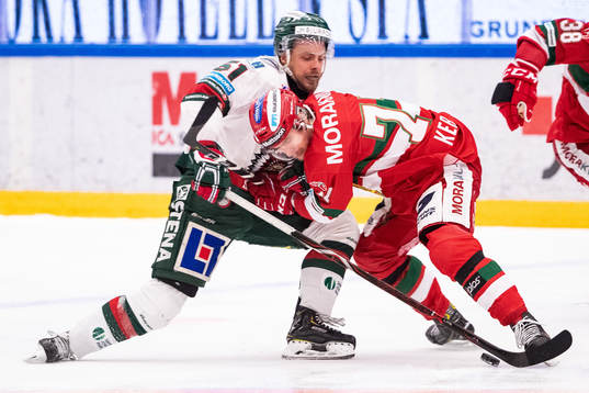 Frölundas Mats Rosseli Olsen och Moras Michael Keränen