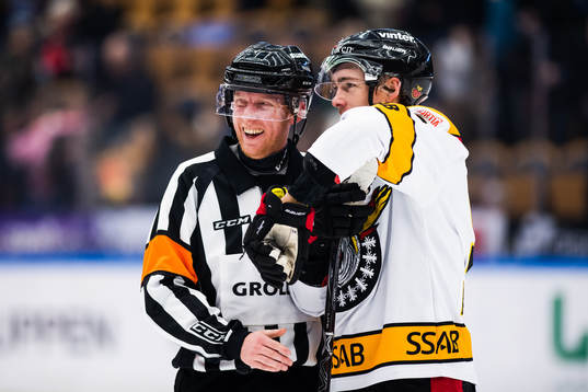 Domare Mikael Sjöqvist och Luleås Johan Forsberg