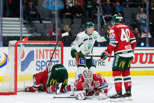 Färjestads Gustav Rydahl jublar