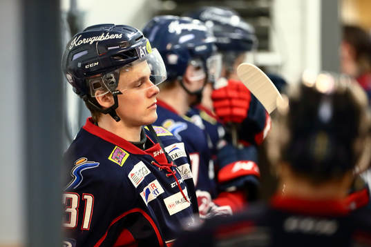 Linköpings Olle Lycksell före ishockeymatchen i SHL