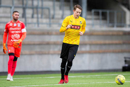 Häckens Viktor Lundberg efter 2-0 på straff