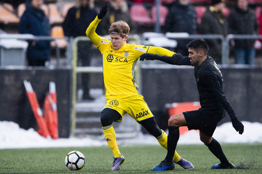 s Stefan Silva under träningsmatchen i fotboll mellan AIK och Sundsvall den 25 januari 2019 i Stockholm. 