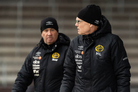 Elfsborgs tränare Hans Lindbom med tränare Tony Lundqvist