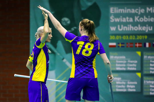 Bla gjennom flere bilder av Innebandy, VM-kval, Dam, Sverige - Danmark