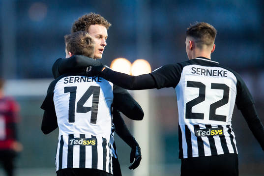 1 målet under en träningsmatch i fotboll mellan Landskrona och Frem den 2 februari 2019 i Landskrona. 