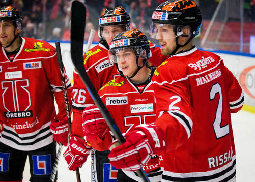 Örebros Patrik Virta jublar vid 1-0