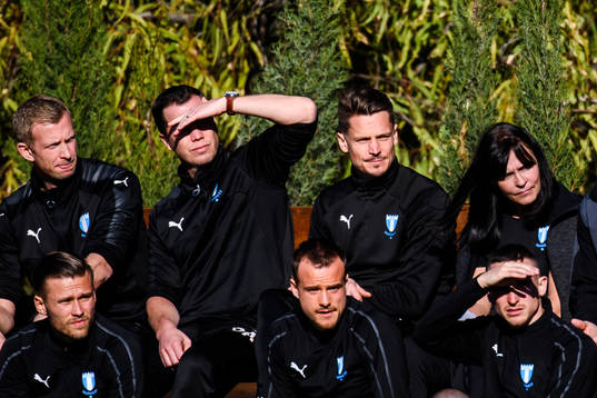 Sports Director Daniel Andersson and Markus Rosenberg of Malmö FF