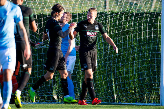Kristoffer Olsson and Viktor Claesson of Krasnodar celebrates after 1-0