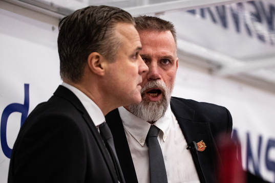 Moras tränare Mats Lusth och assisterande tränare Barry