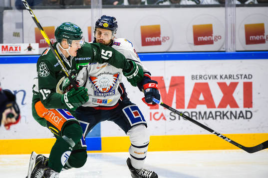 Färjestads Gustav Rydahl och Linköpings Lukas Bengtsson