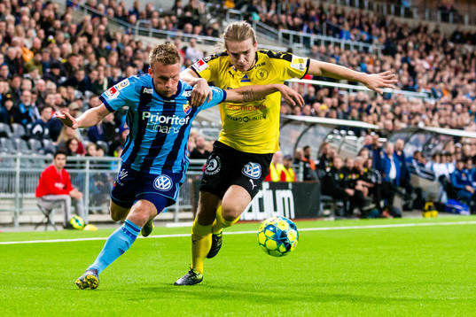 Djurgårdens Nicklas Bärkroth och Frejs Amadeus Sögaard