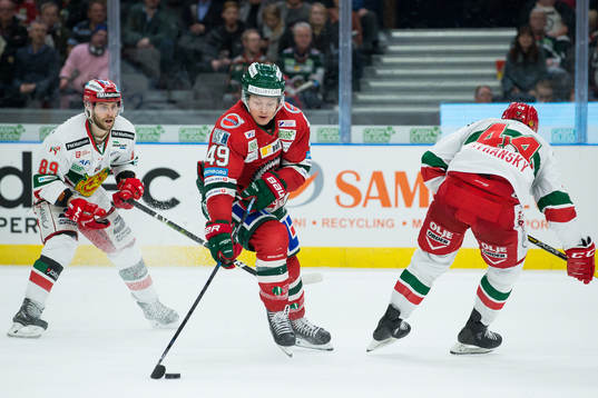 Frölundas Rhett Rakhshani och Moras Ryan Johnston och