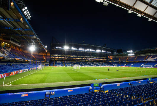 General view inside Stamford Bridge prior to the Europa league match between Chelsea and Malmö FF