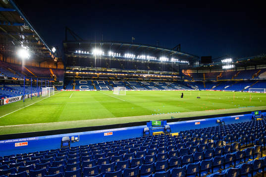 General view inside Stamford Bridge prior to the Europa league match between Chelsea and Malmö FF