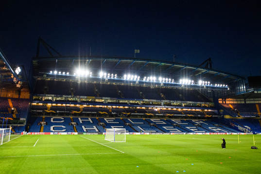 General view inside Stamford Bridge prior to the Europa league match between Chelsea and Malmö FF
