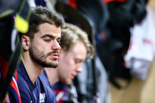 Linköpings Almen Bibic före ishockeymatchen i SHL mellan