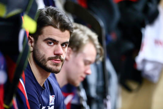 Linköpings Almen Bibic före ishockeymatchen i SHL mellan