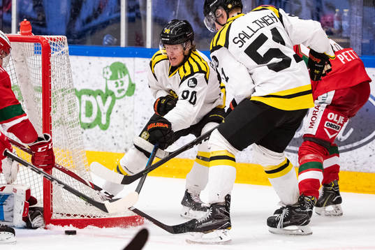 Brynäs Jesper Boqvist och Tomi Sallinen och Moras Niki
