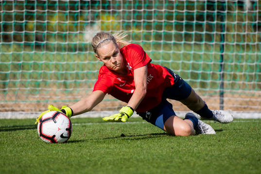 Goalkeeper Ingrid Hjelmseth of Norway