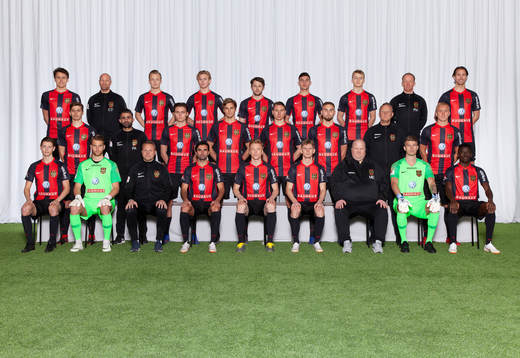  Aron Sandén, målvaktstränare Christian Tiritiello, Billy Nordström, Axel Wallenborg, Adam Gradén, Ahmed Bonnah, Oskar Fallenius, fystränare Palmar Hreinsson, Philip Hellquist. Mittenledet från vänster: Samuel Svenlén, naprapat Peyman Adabi, Albin Linnér, Oscar Pehrsson, Marcus Hansson, Ali Suljic, lagledare Dan Wallin, Isac Lidberg. Sittande från vänster: Johan Falkmar, Rasmus Emanuelsson, huvudtränare Roberth Björknesjö, Alexander Nilsson, Gustav Sandberg Magnusson, Fritiof Björkén, assisterande tränare Mattias Eriksson, Hampus Elgán, Eric Johana Omondi.