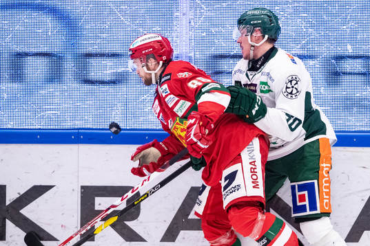 Moras Spencer Abbott och Färjestads Christopher Bengtsson