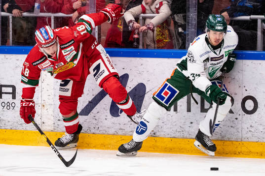Moras Emil Aronsson och Färjestads Michael Lindqvist