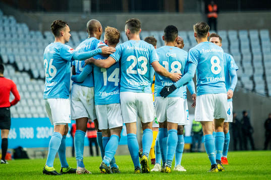Jubel bland Malmö FFs spelare