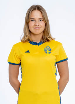 Smilla Ahlberg i F16/03-landslaget poserar för ett porträtt den 7 mars 2019 i Göteborg.
