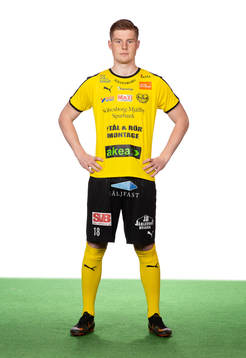 Mjällbys Philip Persson poserar för ett porträtt den 7 mars 2019 i Sölvesborg.
