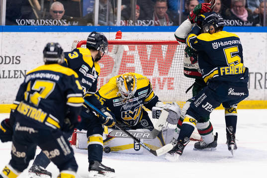s Martin Fehérváry och målvakt Felix Sandström