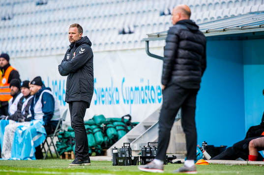 Kalmars tränare Magnus Pehrsson och Malmö FFs tränare Uwe Rösler