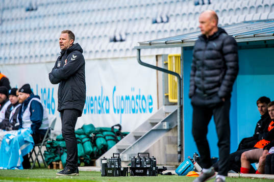 Kalmars tränare Magnus Pehrsson och Malmö FFs tränare Uwe Rösler