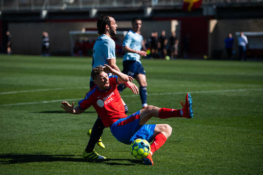 Helsingborgs Andri Runar Bjarnason faller