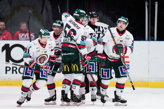 Frölundas Ryan Lasch, Chay Genoway, Jonathan Sigalet,