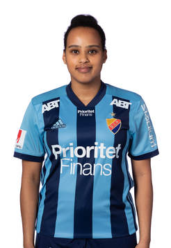 Djurgårdens Ariam Berhane poserar för ett porträtt den 13 mars 2019 i Stockholm.