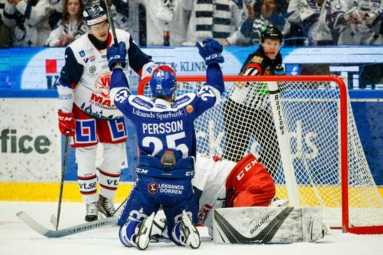 Leksands Linus Persson jublar