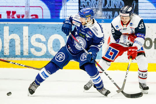 Leksands Kevin Schulze och Västerviks Pierre Gustavsson