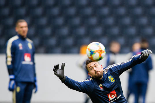 Goalkeeper Kristoffer Nordfeldt of Sweden