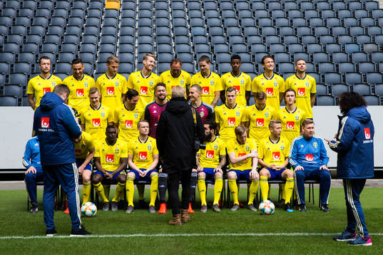 Members of the Swedish national football team are preparing