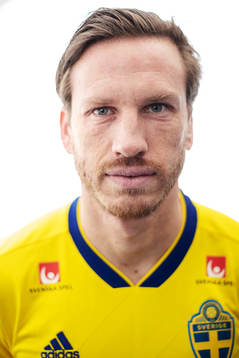 Gustav Svensson of the Swedish national football team poses