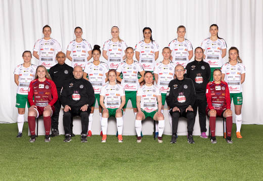  Emilia Lundqvist, Emelie Helmvall, Fanni Pietikäinen, Jaclyn Sawvicki, Emmy Lindgren, Sanna Ylianttila. Mittenledet från vänster: Linnéa Engström, fysioterapeut Joe Rathod, Rebekah O´Brien, Frida Jacobsson, Jennifer Askebrand, fysioterapeut Camilla Sundqvist, Tilda Westman. Sittande från vänster: Lauren Watson, assisterande tränare Marcus Roininen, Josefine Hansson, Johanna Andersson, huvudtränare Kenth Wärja, Emma Nilsson.