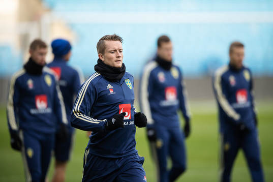 Sam Larsson of the Swedish national football team