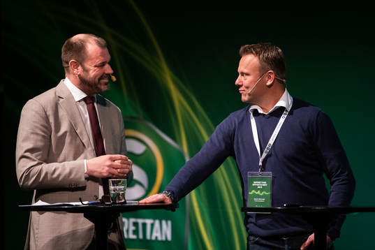 Daniel Kristiansson, konferencier och Brommapojkarnas