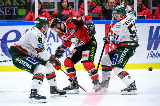 Malmö Redhawks Frederik Storm i en kamp mot Frölundas
