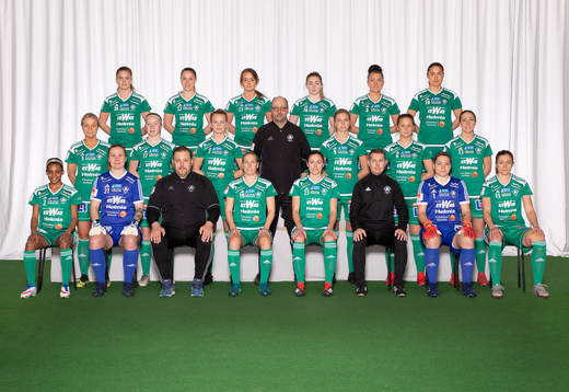  Bianca Jonsson, Emmie Johansson, Ebba Rehnberg, Rebecca Johnsson, Nathalie Hallquist, Irvina Bajramivic. Mittenledet från vänster: Emma Sahlström, Sussi Skålberg, Hedvig Pettersson, Lagledare Lars Olsson, Anna Lindgren, Elin Berggren, Linnea Berger. Sittande från vänster: Tamara Brown, Emma Johansson, målvaktstränare Mikael Svahn, Frida Broström, Amanda Hellstrand, assisterande tränare Krister Nilsson, Amanda Tampieri, Elsa Hellstrand.